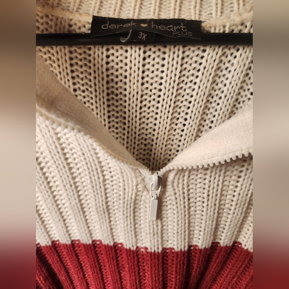 Women's Plus Size - Two Toned Zip Sweater - Picture 6 of 6